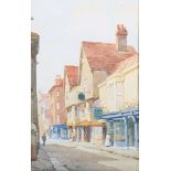 Frank Sherwin - Old Parkin Shop, Petergate, York, 20th century watercolour, signed, 36.5cm x 23cm,
