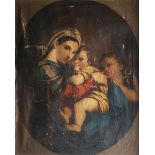 After Raphael - Madonna della Sedia, 19th century oil on canvas, 77.5cm x 62cm, within a gilt