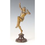 Francois André Clémencin - an early 20th century gilt patinated cast bronze figure of a young female