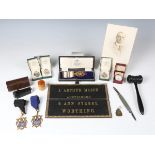 A small group of collectors' items, the majority relating to Joseph Arthur Mason, auctioneer and
