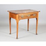 An 18th century walnut side table, fitted with a single frieze drawer, height 67cm, width 77cm,