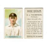 A set of 25 Reeve's Chocolate 'Cricketers' cards circa 1912.Buyer’s Premium 29.4% (including VAT @
