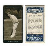 A set of 50 Smiths 'Cricketers (1-50)' cigarette cards and a set of 20 Smiths 'Cricketers (51-