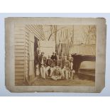 PHOTOGRAPH. A mounted albumen-print photograph of the Oxford University rowing eight for 1865, the