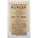 THEATRE. A George III playbill for Theatre Royal, Drury Lane, dated November 14, 1812, advertising a