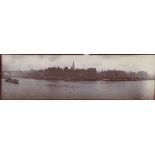 PHOTOGRAPHS. A group of five panoramic photographs of Newcastle and environs, circa 1900, each 9.5cm