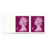 Great Britain 1971 1p crimson (2 bands) marginal imperf pair of stamps, unmounted mint.Buyer’s