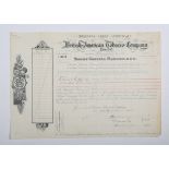 SHARE CERTIFICATES. A collection of various share certificates, the majority for British businesses,