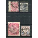 Great Britain Queen Victoria stamps in folders, including 1880-81 1/2d to 5d set overprinted