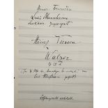 MUSIC. A 7pp. manuscript music score by Heinz Tiessen 'Walzer Op. 29 d', dedicated to 'Meiner