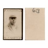 An album containing cigarette and trade cards of cricket interest, including a set of 63 Wills (
