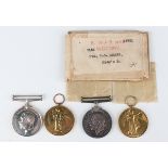 A group of First World War medals, comprising 1914-18 British War Medal and 1914-19 Victory Medal to