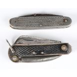 A mid-20th century US Marine Corps service pocket knife (blade defective, some repairs), together