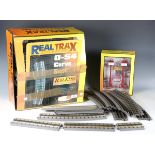 A collection of Rail King by MTH gauge O track and trackside accessories, including twenty 30-inch