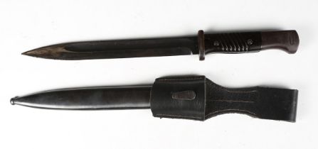 A Germa K98 bayonet by Weyersberg Kirschbaum & Cie with single-edged blade, blade length 25cm, the