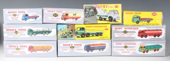 A good collection of Atlas Models Dinky Toys and Supertoys cars, commercial vehicles and