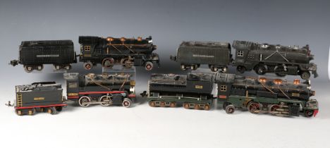 Four Lionel gauge O electric 3-rail steam locomotives and tenders, comprising Nos. 257, 249E, 260E