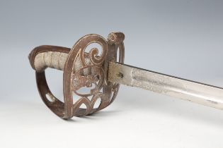 A Victorian 1827 pattern Rifle Volunteers officer's sword with slightly curved single-edged fullered