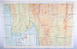 A Second World War period military silk escape map, 'Burma (South) Sheet C, Siam (Thailand) (West