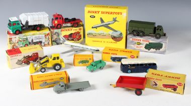 Nine Dinky Toys, Supertoys and Dublo models, comprising No. 997 Caravelle SE 210 airliner, No. 425