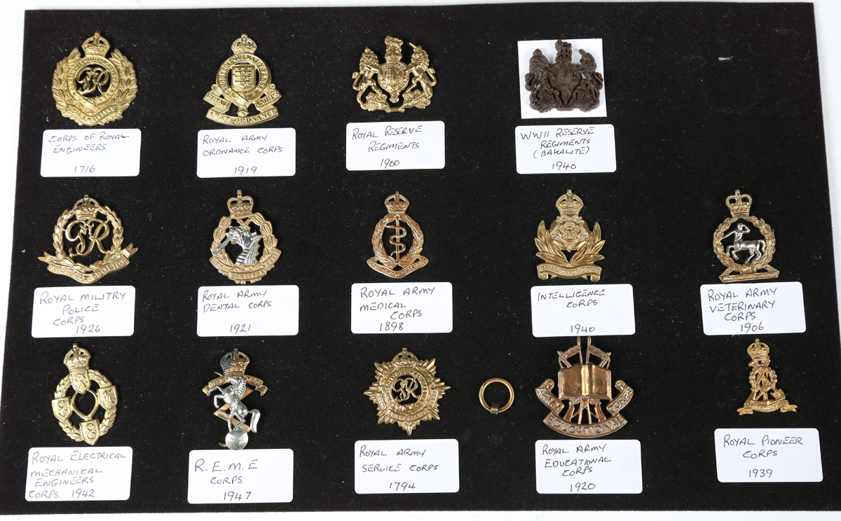A large collection of 20th century British military and other cap badges, including a silver Buffs - Image 14 of 19