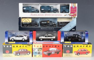 Three Corgi Vanguards model cars, comprising Vauxhall Cavalier SRi, Audi Quattro 1987 and Peugeot