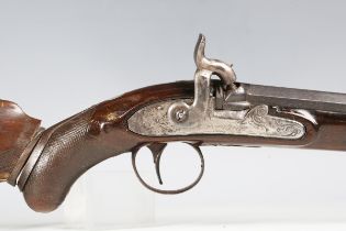 A rare early to mid-19th century poacher's break-down percussion pistol/rifle by Martin, Paisley,