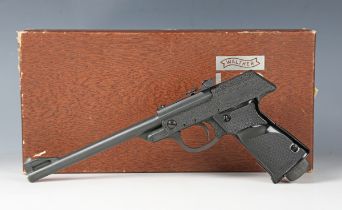 A Walther LP53 .177 air pistol, numbered '128693', warranty number '0850', boxed with certificate.