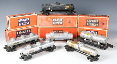 A collection of Lionel gauge O tankers, mostly 'Sunoco', some boxed (playwear, boxes creased, torn