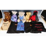 Five modern Steiff mohair teddy bears, comprising Little Devil, Kristall Bear, Erde, Peace Bear