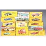 Fourteen Atlas Dinky Toys, including No. 555 Ford Thunderbird, No. 110 Aston Martin DB3 Sports and