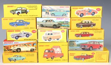 Fourteen Atlas Dinky Toys, including No. 555 Ford Thunderbird, No. 110 Aston Martin DB3 Sports and