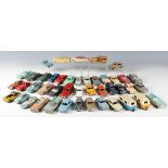 A collection of Dinky Toys cars and caravans, including No. 162 Ford Zephyr, No. 166 Sunbeam Rapier,