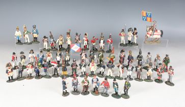 A collection of Del Prado Napoleonic figures, including Duke of Wellington, Napoleon and Trumpeter