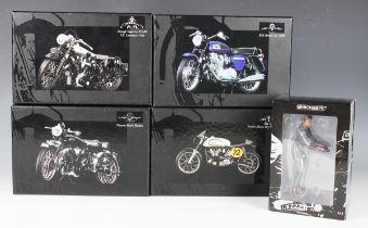 Four Minichamps 1:12 scale Classic Bike Series model motorcycles, comprising Vincent Black Shadow,