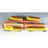 A Lionel gauge O electric 3-rail No. E.636W diesel flyer train, Union Pacific brown and yellow