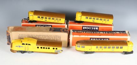 A Lionel gauge O electric 3-rail No. E.636W diesel flyer train, Union Pacific brown and yellow