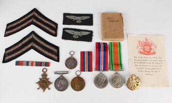 Six mostly First and Second World War period medals, comprising 1914-15 Star to '82489. Gnr.F.