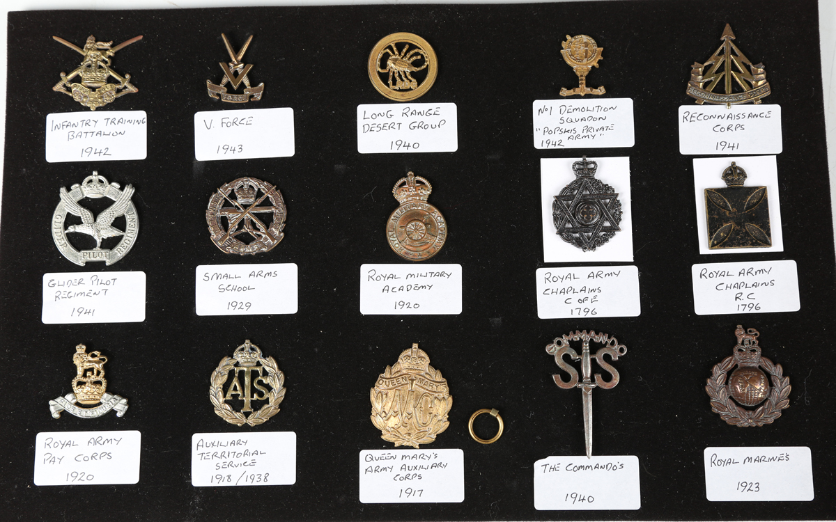 A large collection of 20th century British military and other cap badges, including a silver Buffs - Image 3 of 19