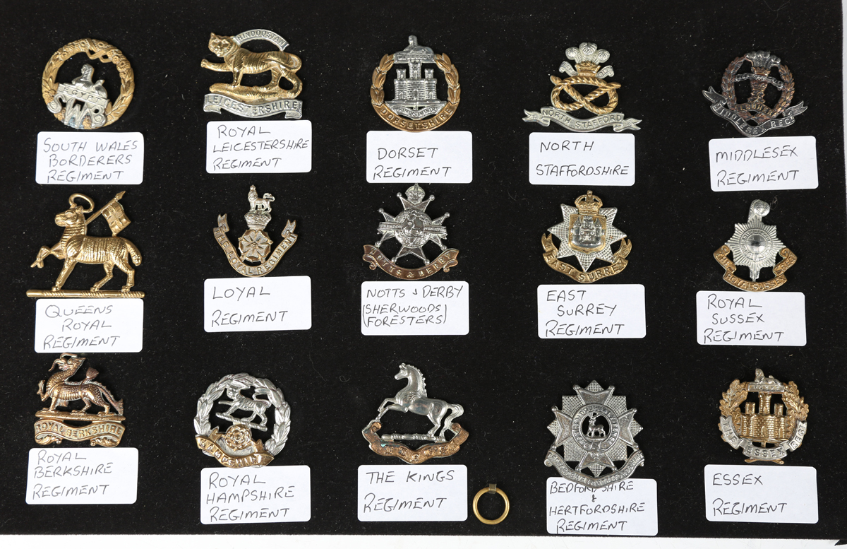 A large collection of 20th century British military and other cap badges, including a silver Buffs - Image 10 of 19