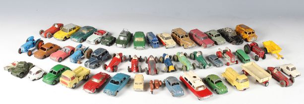 A collection of diecast vehicles, including seven Spot-On cars, comprising Volvo P1800, Bentley