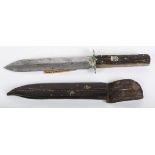 A late Victorian English Bowie type knife by George Butler & Co with single-edged spear-point blade,