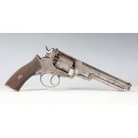 A mid to late 19th century Adams style five-shot percussion revolver with octagonal sighted