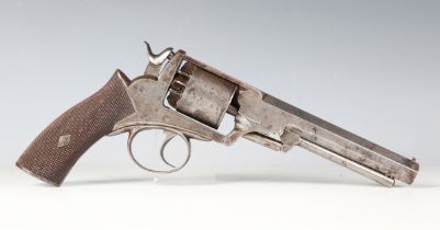 A mid to late 19th century Adams style five-shot percussion revolver with octagonal sighted
