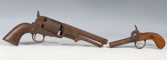 A Colt Navy revolver, third model, numbered '102026', barrel length 14.5cm (overall distressed relic