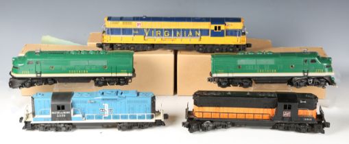 A Lionel gauge O electric plastic-bodied 3-rail diesel locomotive 2356 and dummy locomotive,