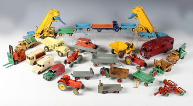 A collection of Dinky Toys and Supertoys commercial and emergency vehicles, including No. 981