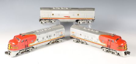A Lionel gauge O electric plastic-bodied 3-rail F3 diesel locomotive 2333, dummy locomotive 2333 and