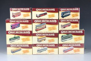 A collection of Atlas Editions Great British Buses, all boxed, together with a collection of