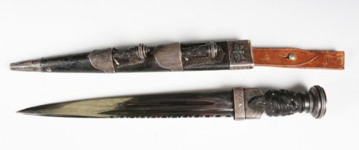 A late 19th century Scottish silver mounted dirk, Edinburgh 1896 by R. & H.B. Kirkwood, 66 & 68